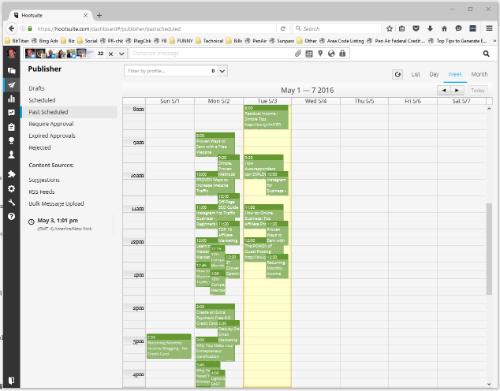 HootSuite Scheduled Posts - Graphical View