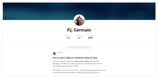 Medium Blogging Profile