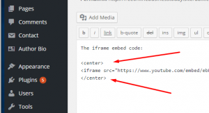WordPress HTML Center Code
