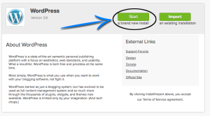 Start WordPress install