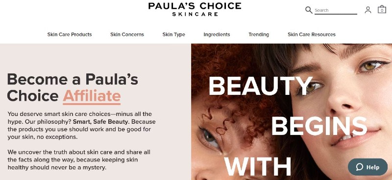 Top Skincare Affiliate Programs - Paulas Choice 2