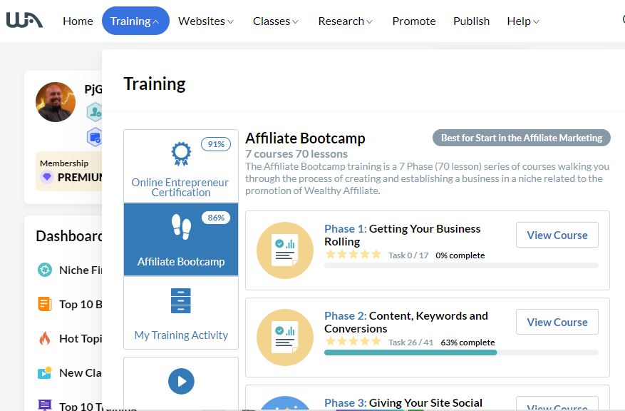 Wealthy Affiliate Review - Affiliate Bootcamp