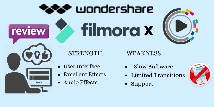 Wondershare Filmora X Strength and Weakness
